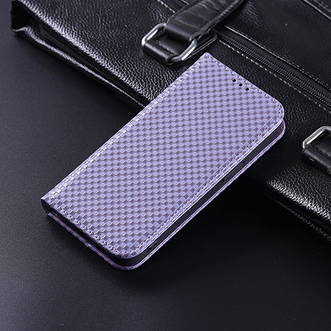 Custodia Portafoglio In Pelle Cover con Supporto C06X per Google Pixel 4 Viola