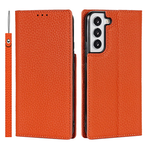 Custodia Portafoglio In Pelle Cover con Supporto D01T per Samsung Galaxy S23 Plus 5G Arancione