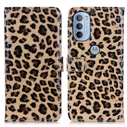 Custodia Portafoglio In Pelle Cover con Supporto D01Y per Motorola Moto G41 Marrone