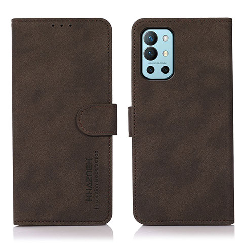 Custodia Portafoglio In Pelle Cover con Supporto D01Y per OnePlus 9R 5G Marrone