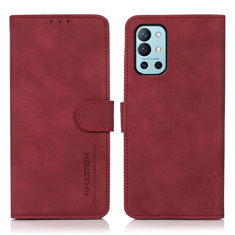 Custodia Portafoglio In Pelle Cover con Supporto D01Y per OnePlus 9R 5G Rosso