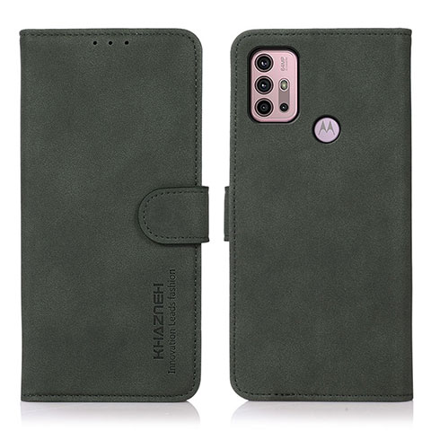 Custodia Portafoglio In Pelle Cover con Supporto D03Y per Motorola Moto G10 Verde