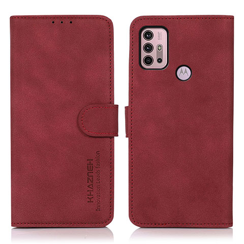 Custodia Portafoglio In Pelle Cover con Supporto D03Y per Motorola Moto G30 Rosso