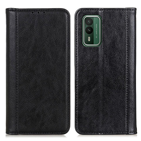 Custodia Portafoglio In Pelle Cover con Supporto D03Y per Nokia XR21 Nero