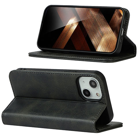 Custodia Portafoglio In Pelle Cover con Supporto D05T per Apple iPhone 13 Nero