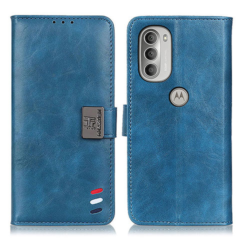 Custodia Portafoglio In Pelle Cover con Supporto D06Y per Motorola Moto G51 5G Blu