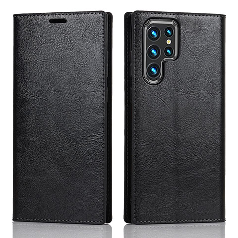 Custodia Portafoglio In Pelle Cover con Supporto D07T per Samsung Galaxy S21 Ultra 5G Nero