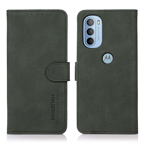 Custodia Portafoglio In Pelle Cover con Supporto D08Y per Motorola Moto G31 Verde