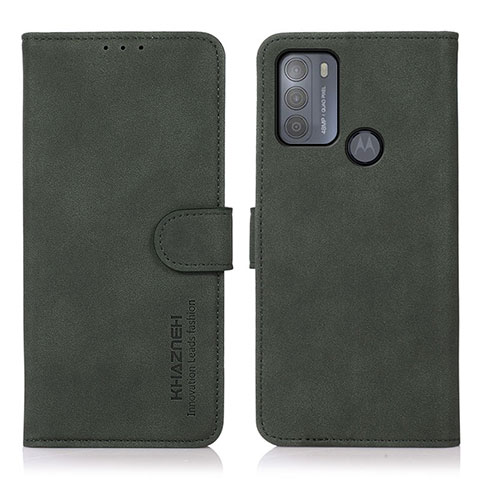 Custodia Portafoglio In Pelle Cover con Supporto D08Y per Motorola Moto G50 Verde