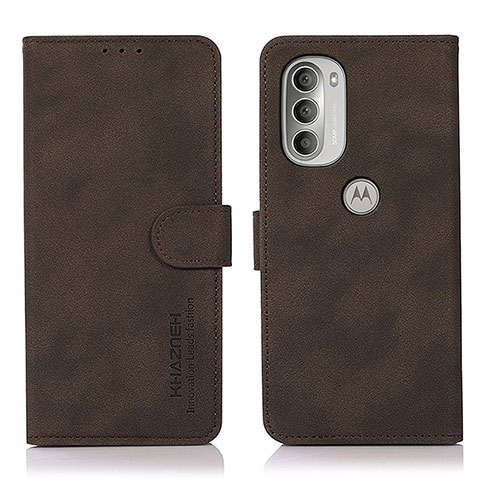 Custodia Portafoglio In Pelle Cover con Supporto D08Y per Motorola Moto G51 5G Marrone