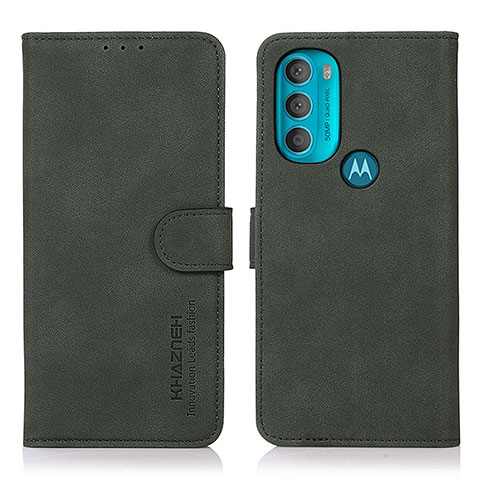 Custodia Portafoglio In Pelle Cover con Supporto D08Y per Motorola Moto G71 5G Verde