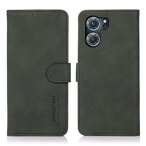 Custodia Portafoglio In Pelle Cover con Supporto D08Y per Oppo K10 5G Verde