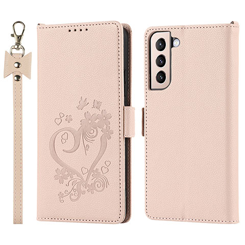 Custodia Portafoglio In Pelle Cover con Supporto D11T per Samsung Galaxy S21 5G Rosa