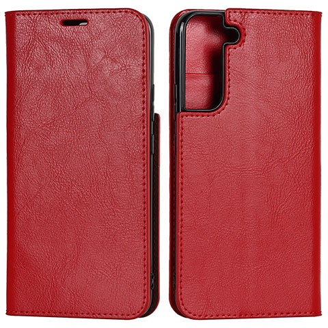 Custodia Portafoglio In Pelle Cover con Supporto D13T per Samsung Galaxy S21 5G Rosso
