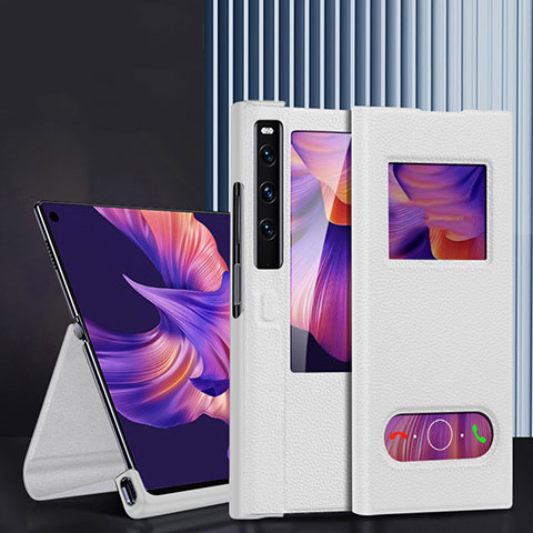 Custodia Portafoglio In Pelle Cover con Supporto DL4 per Huawei Mate Xs 2 Viola