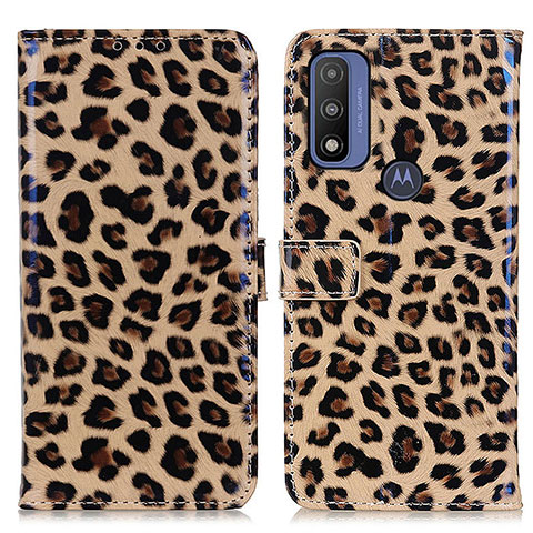 Custodia Portafoglio In Pelle Cover con Supporto DY01 per Motorola Moto G Pure Marrone