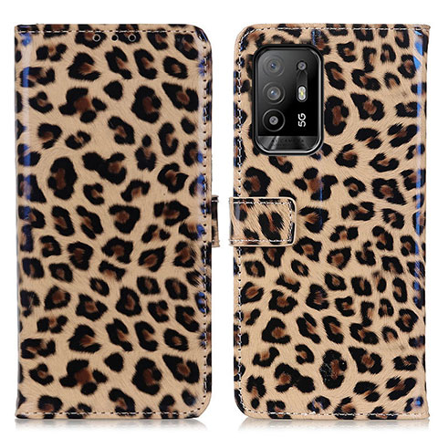 Custodia Portafoglio In Pelle Cover con Supporto DY01 per Oppo A94 5G Marrone