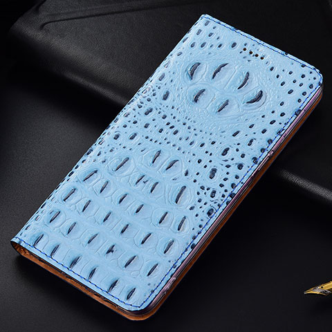 Custodia Portafoglio In Pelle Cover con Supporto H01P per Samsung Galaxy S23 Ultra 5G Cielo Blu