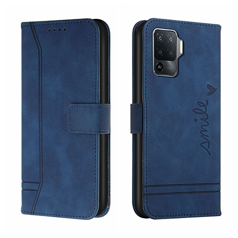 Custodia Portafoglio In Pelle Cover con Supporto H01X per Oppo A94 4G Blu