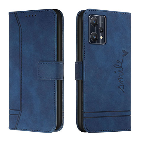 Custodia Portafoglio In Pelle Cover con Supporto H01X per Realme 9 Pro 5G Blu