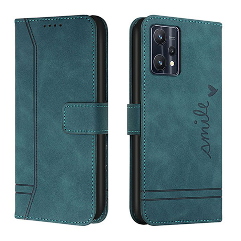 Custodia Portafoglio In Pelle Cover con Supporto H01X per Realme 9 Pro 5G Verde