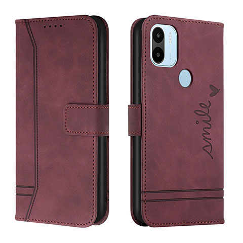 Custodia Portafoglio In Pelle Cover con Supporto H01X per Xiaomi Redmi A1 Plus Rosso