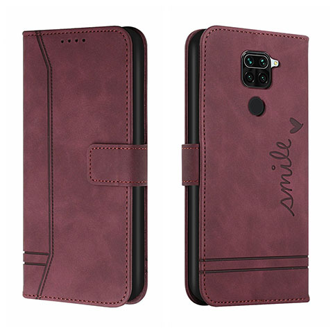 Custodia Portafoglio In Pelle Cover con Supporto H01X per Xiaomi Redmi Note 9 Rosso