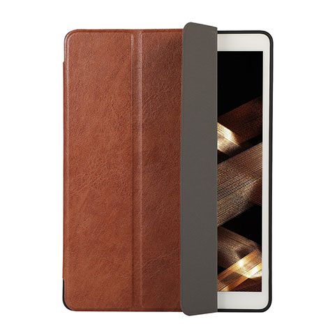 Custodia Portafoglio In Pelle Cover con Supporto H02 per Apple New iPad 9.7 (2018) Marrone