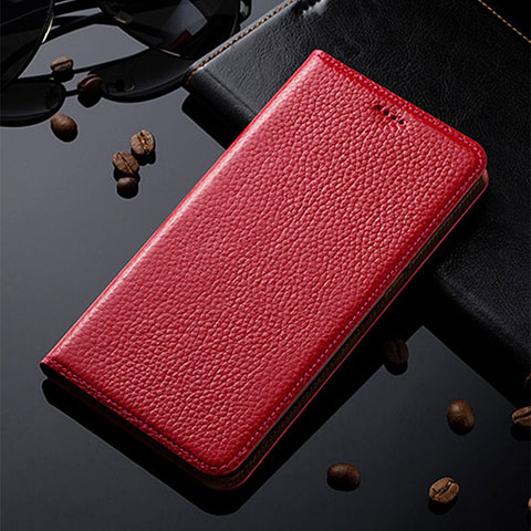 Custodia Portafoglio In Pelle Cover con Supporto H02P per Apple iPhone Xs Rosso