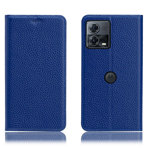 Custodia Portafoglio In Pelle Cover con Supporto H02P per Motorola Moto Edge S30 Pro 5G Blu