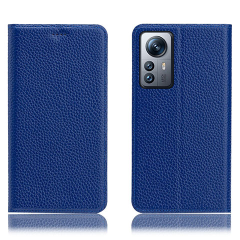 Custodia Portafoglio In Pelle Cover con Supporto H02P per Xiaomi Mi 12 Pro 5G Blu