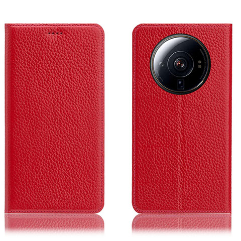 Custodia Portafoglio In Pelle Cover con Supporto H02P per Xiaomi Mi 12 Ultra 5G Rosso
