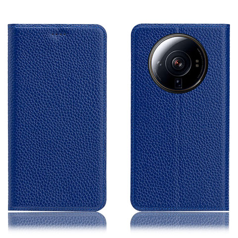 Custodia Portafoglio In Pelle Cover con Supporto H02P per Xiaomi Mi 12S Ultra 5G Blu