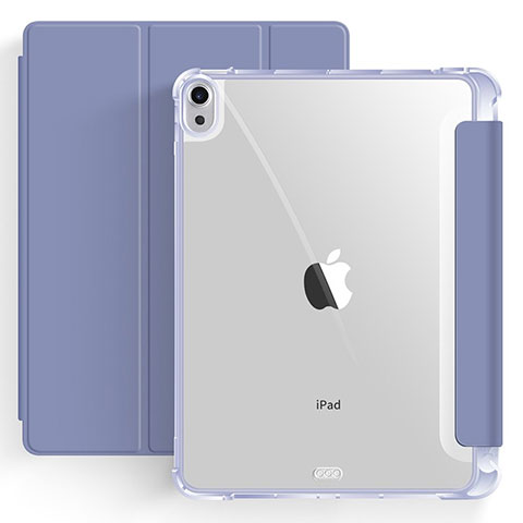 Custodia Portafoglio In Pelle Cover con Supporto H03 per Apple iPad Air 4 10.9 (2020) Grigio Lavanda
