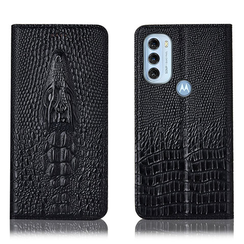 Custodia Portafoglio In Pelle Cover con Supporto H03P per Motorola Moto G71 5G Nero
