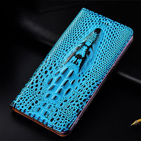 Custodia Portafoglio In Pelle Cover con Supporto H03P per Samsung Galaxy Note 10 Plus 5G Cielo Blu