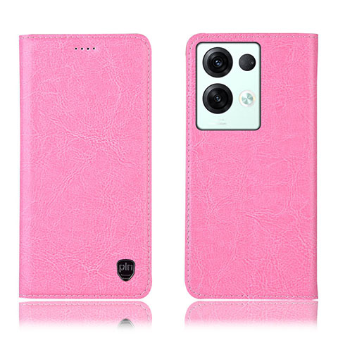 Custodia Portafoglio In Pelle Cover con Supporto H04P per Oppo Reno8 Pro 5G Rosa