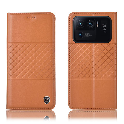 Custodia Portafoglio In Pelle Cover con Supporto H04P per Xiaomi Mi 11 Ultra 5G Arancione