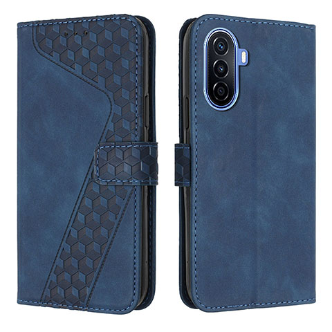 Custodia Portafoglio In Pelle Cover con Supporto H04X per Huawei Nova Y71 Blu