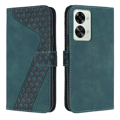 Custodia Portafoglio In Pelle Cover con Supporto H04X per OnePlus Nord 2T 5G Verde