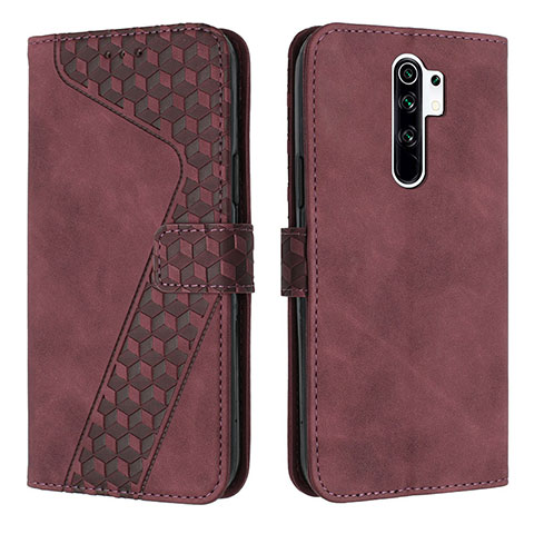 Custodia Portafoglio In Pelle Cover con Supporto H04X per Xiaomi Redmi 9 Prime India Rosso Rosa