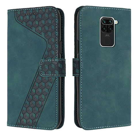 Custodia Portafoglio In Pelle Cover con Supporto H04X per Xiaomi Redmi Note 9 Verde