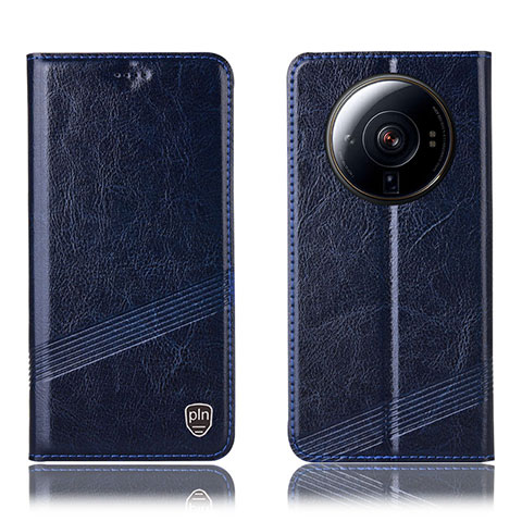 Custodia Portafoglio In Pelle Cover con Supporto H06P per Xiaomi Mi 12 Ultra 5G Blu