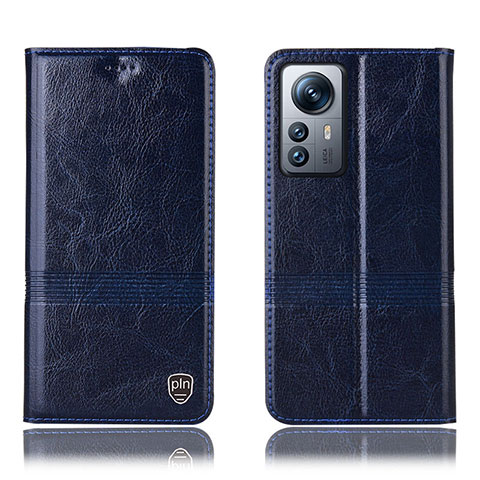 Custodia Portafoglio In Pelle Cover con Supporto H06P per Xiaomi Mi 12S Pro 5G Blu