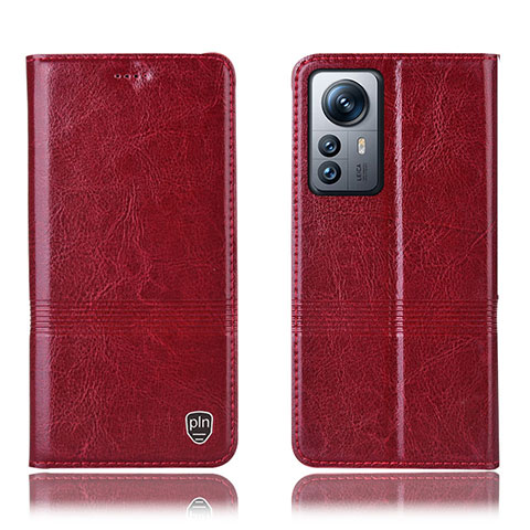 Custodia Portafoglio In Pelle Cover con Supporto H06P per Xiaomi Mi 12S Pro 5G Rosso