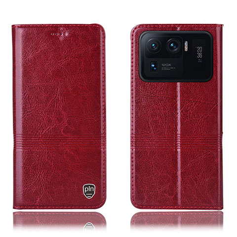 Custodia Portafoglio In Pelle Cover con Supporto H07P per Xiaomi Mi 11 Ultra 5G Rosso