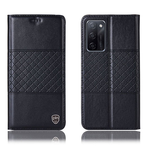 Custodia Portafoglio In Pelle Cover con Supporto H10P per Oppo A55S 5G Nero