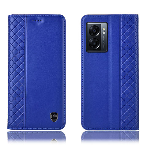 Custodia Portafoglio In Pelle Cover con Supporto H10P per Oppo A77 5G Blu