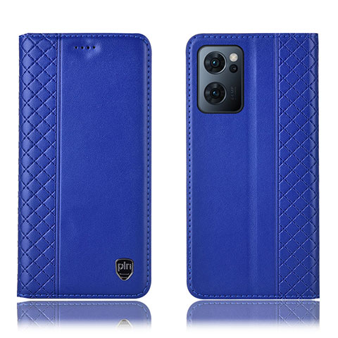 Custodia Portafoglio In Pelle Cover con Supporto H10P per Oppo Find X5 Lite 5G Blu