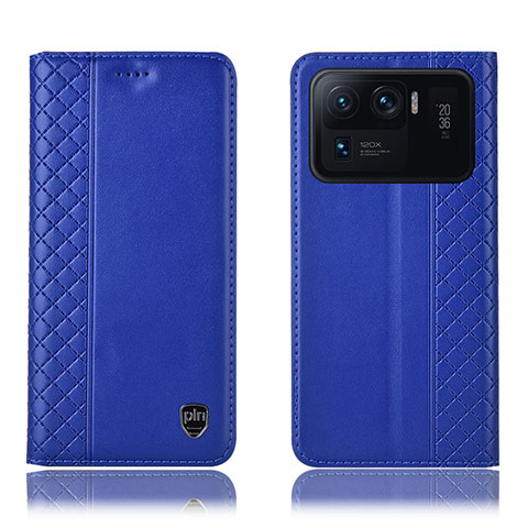 Custodia Portafoglio In Pelle Cover con Supporto H10P per Xiaomi Mi 11 Ultra 5G Blu